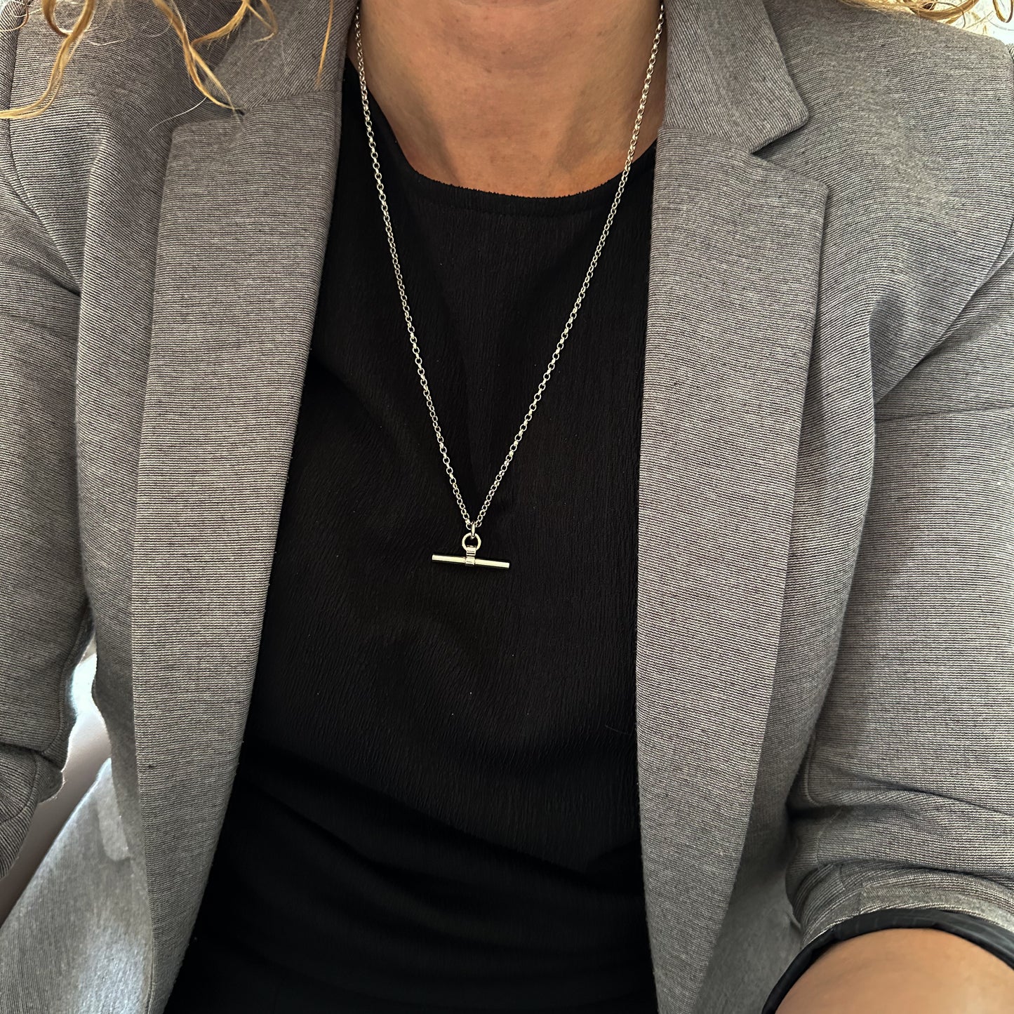T-Bar Necklace - Sterling Silver