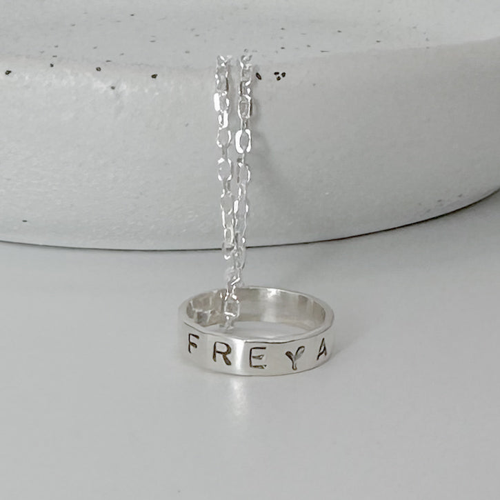 Personalised Silver Hoops Necklace
