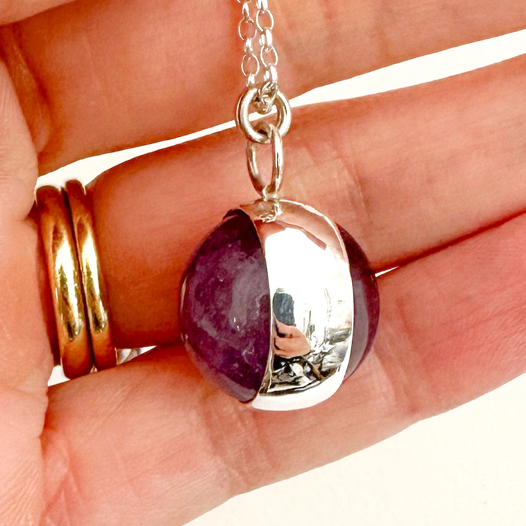 Amethyst Fidget Spinner Necklace
