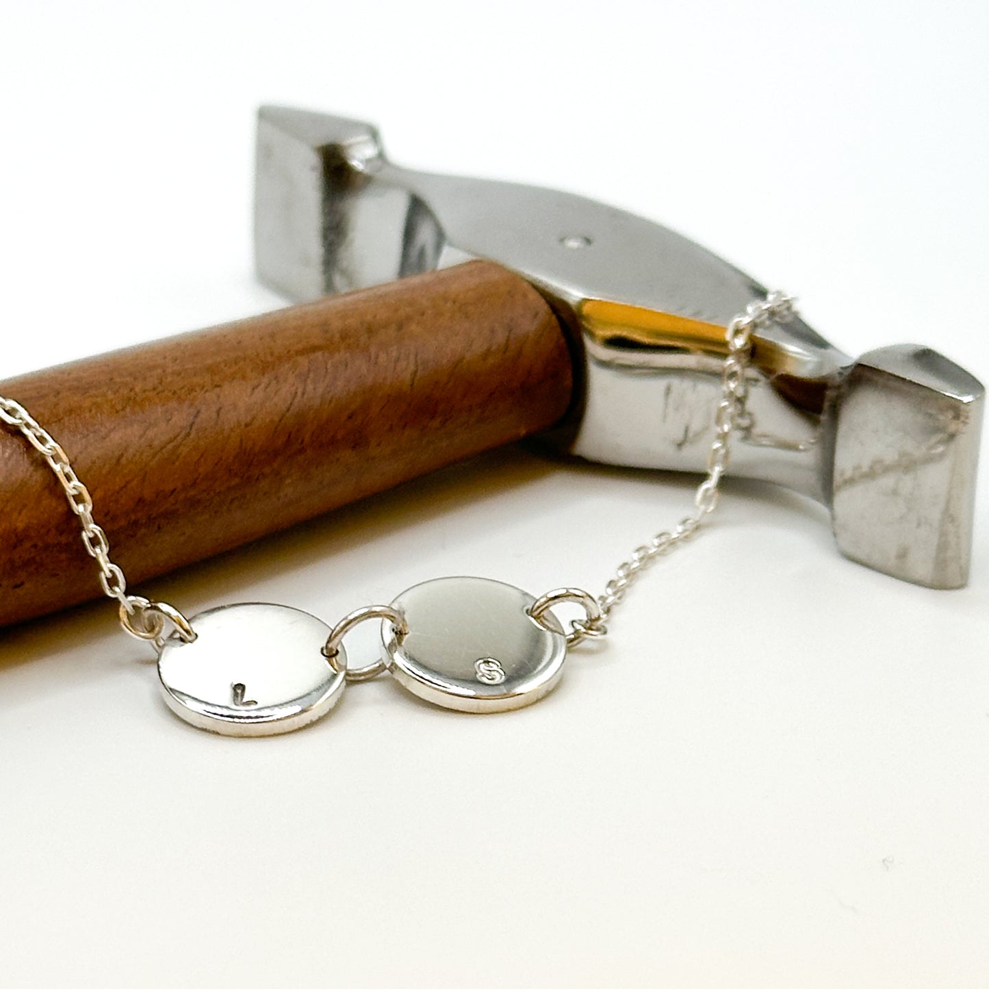 Personalised double/triple disc necklace - sterling silver