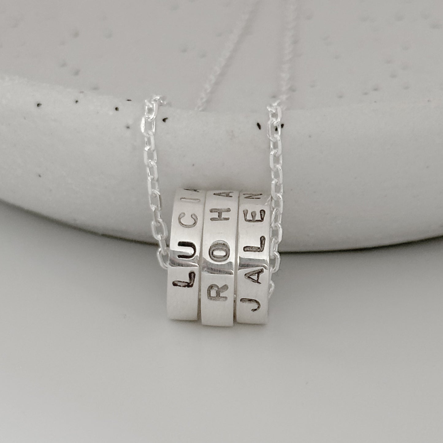 Personalised Silver Hoops Necklace