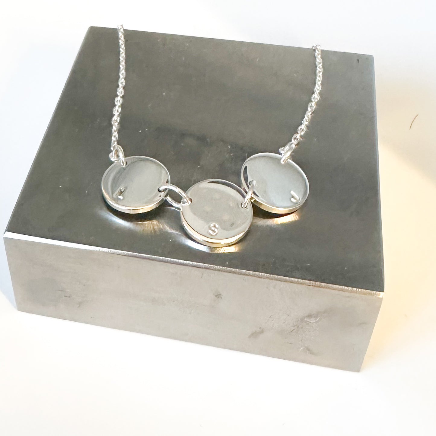 Personalised double/triple disc necklace - sterling silver