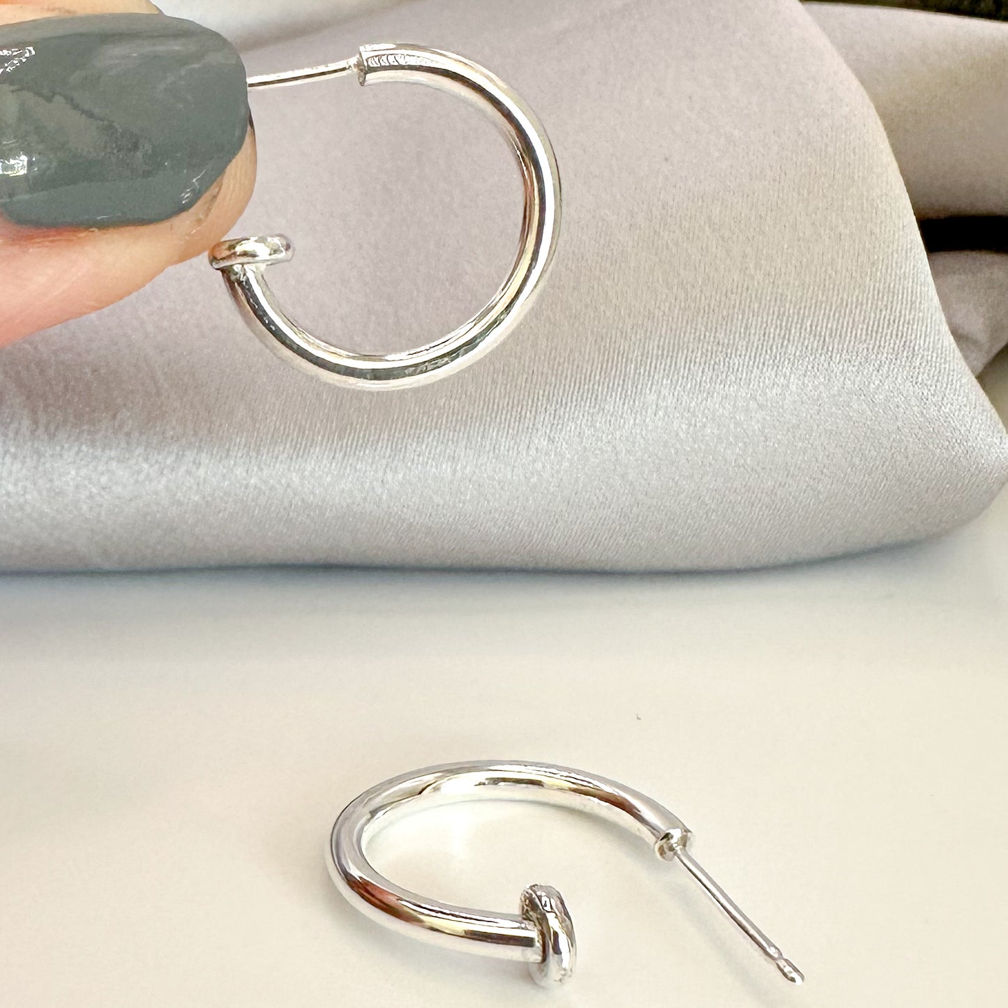 Silver Hoop Earrings for Charms