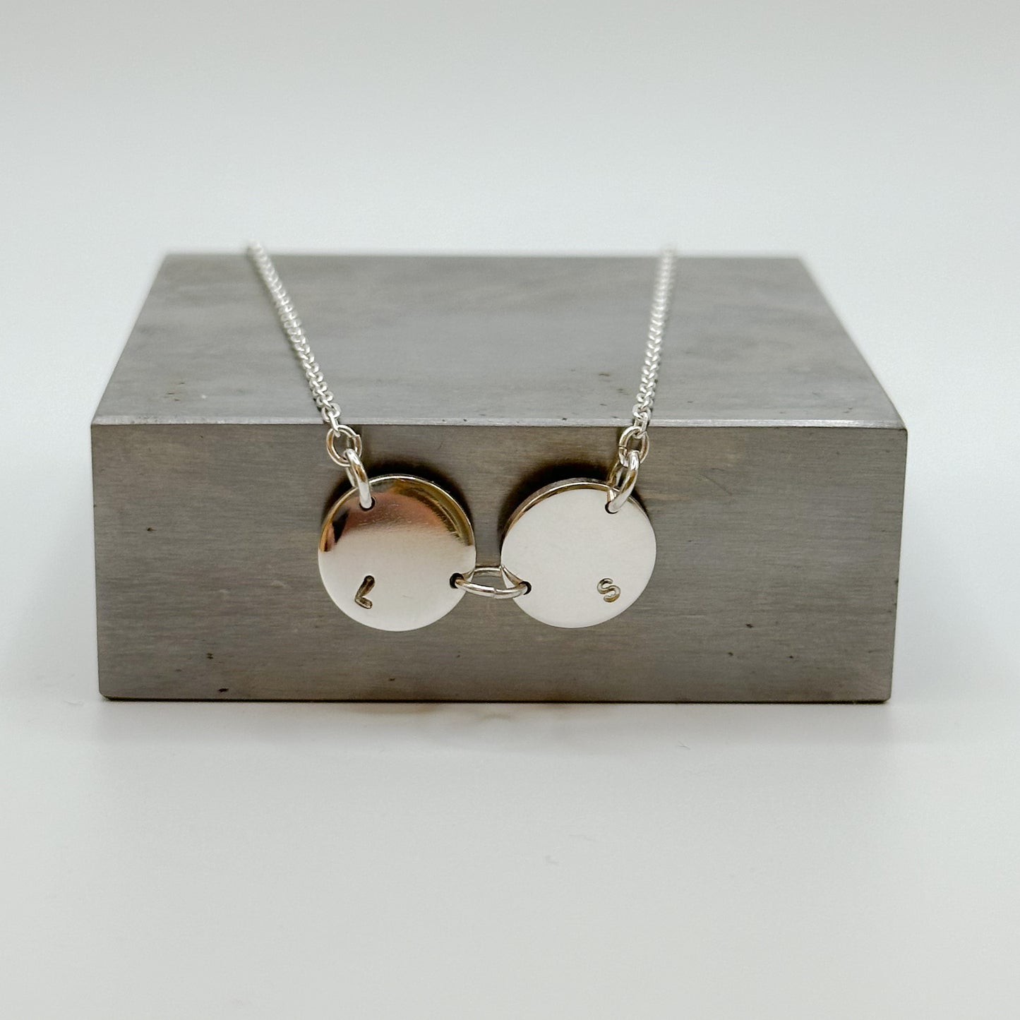Personalised double/triple disc necklace - sterling silver