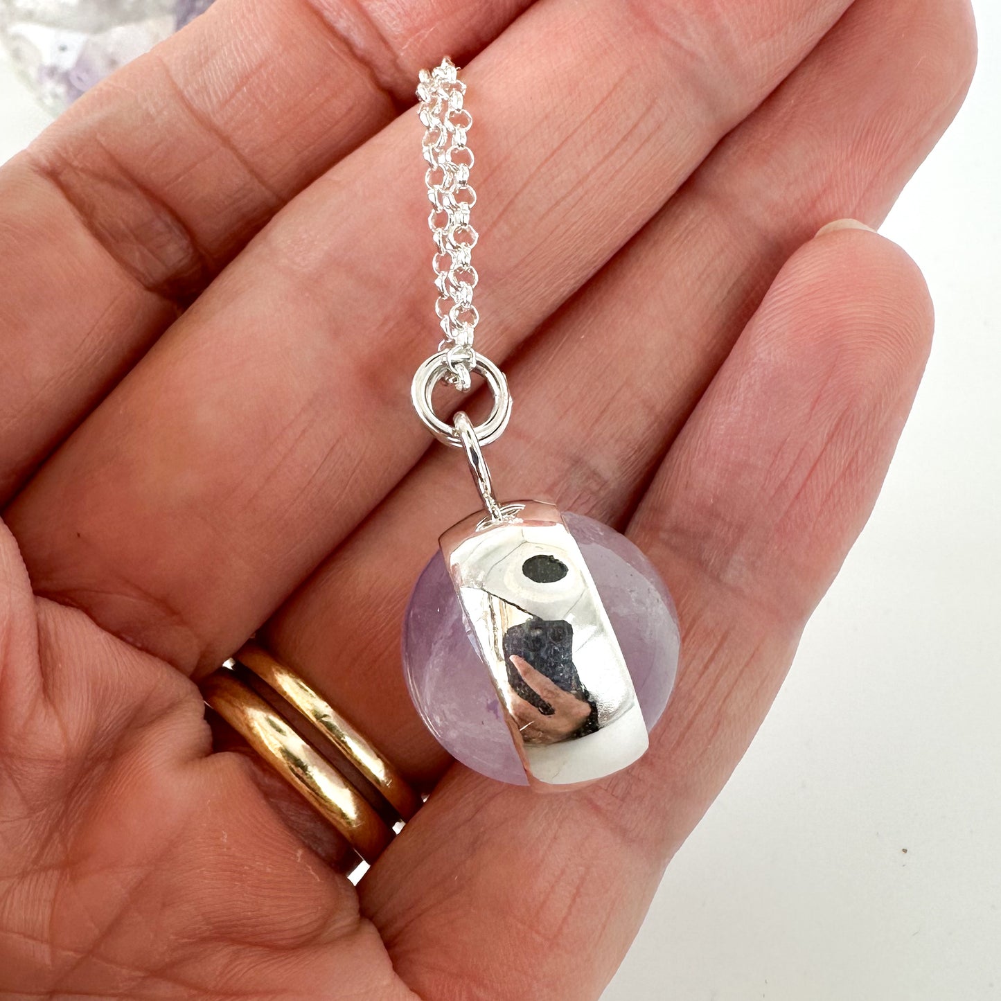 Amethyst Fidget Spinner Necklace