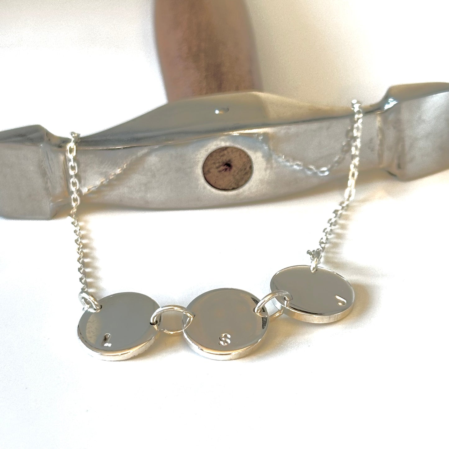 Personalised double/triple disc necklace - sterling silver