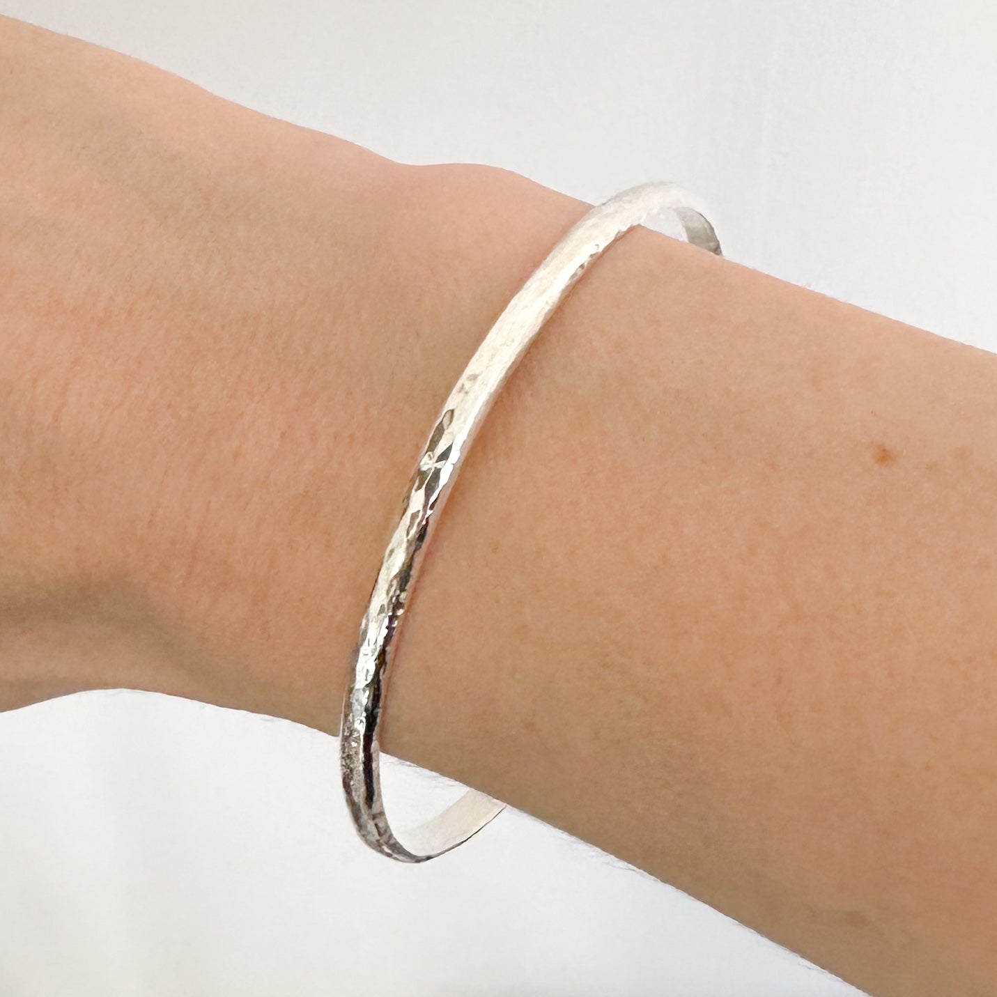 Hammered Sterling Silver Bangle