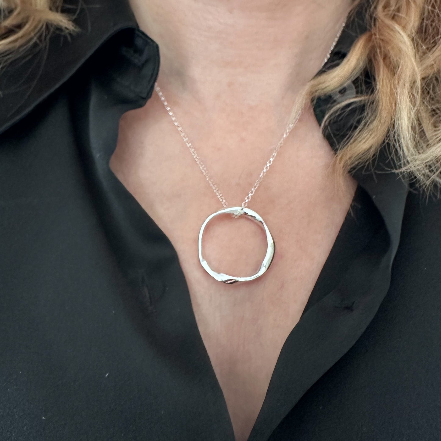 Sterling Silver Ribbon Necklace
