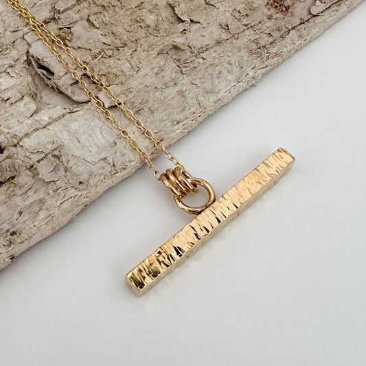 Strata T-Bar Necklace - Gold Vermeil