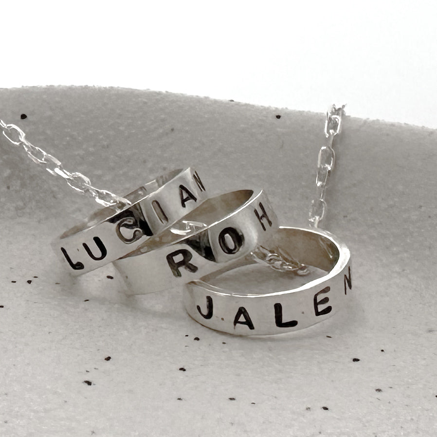 Personalised Silver Hoops Necklace