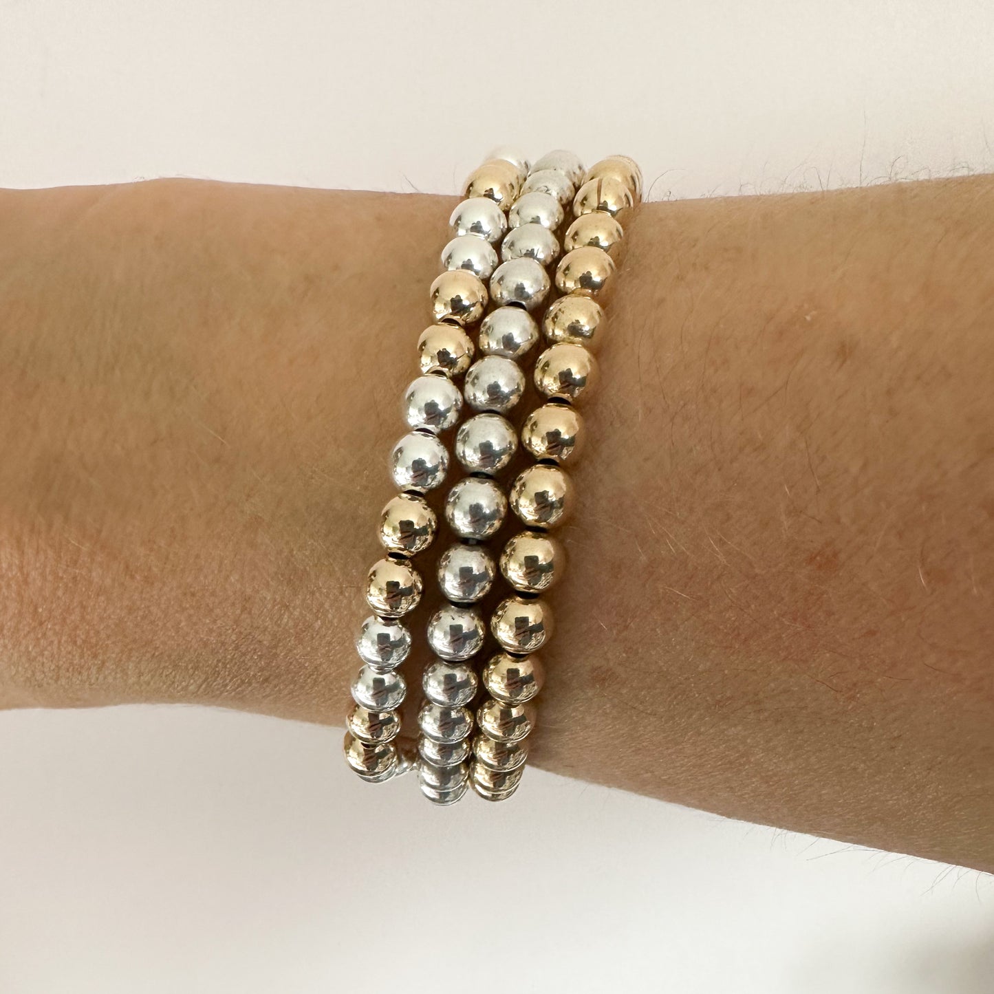 Silver & Gold Bead Bracelet - 5mm