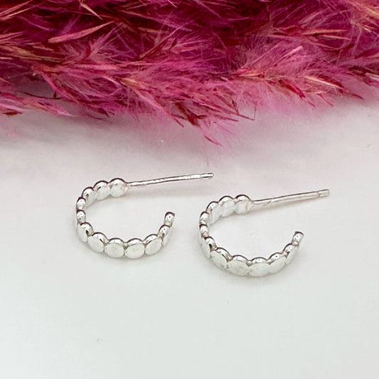 Dotty Huggie Hoops - Sterling Silver