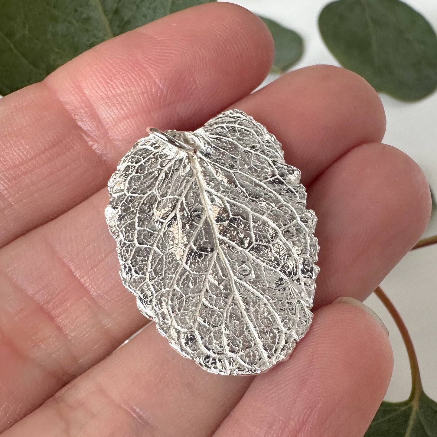 Silver Mint Leaf Necklace