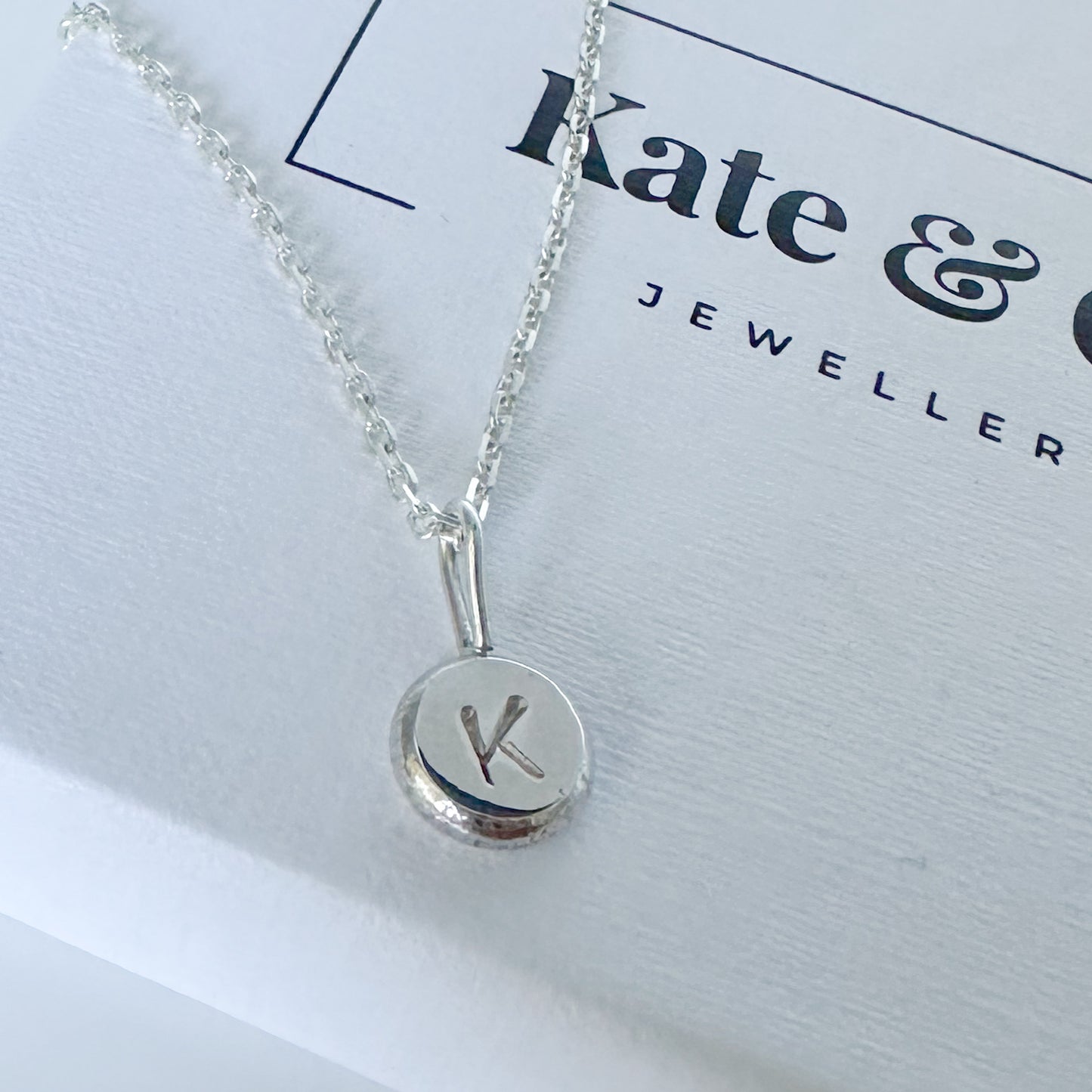 Mini Personalised Skimming Stone Necklace - Sterling Silver