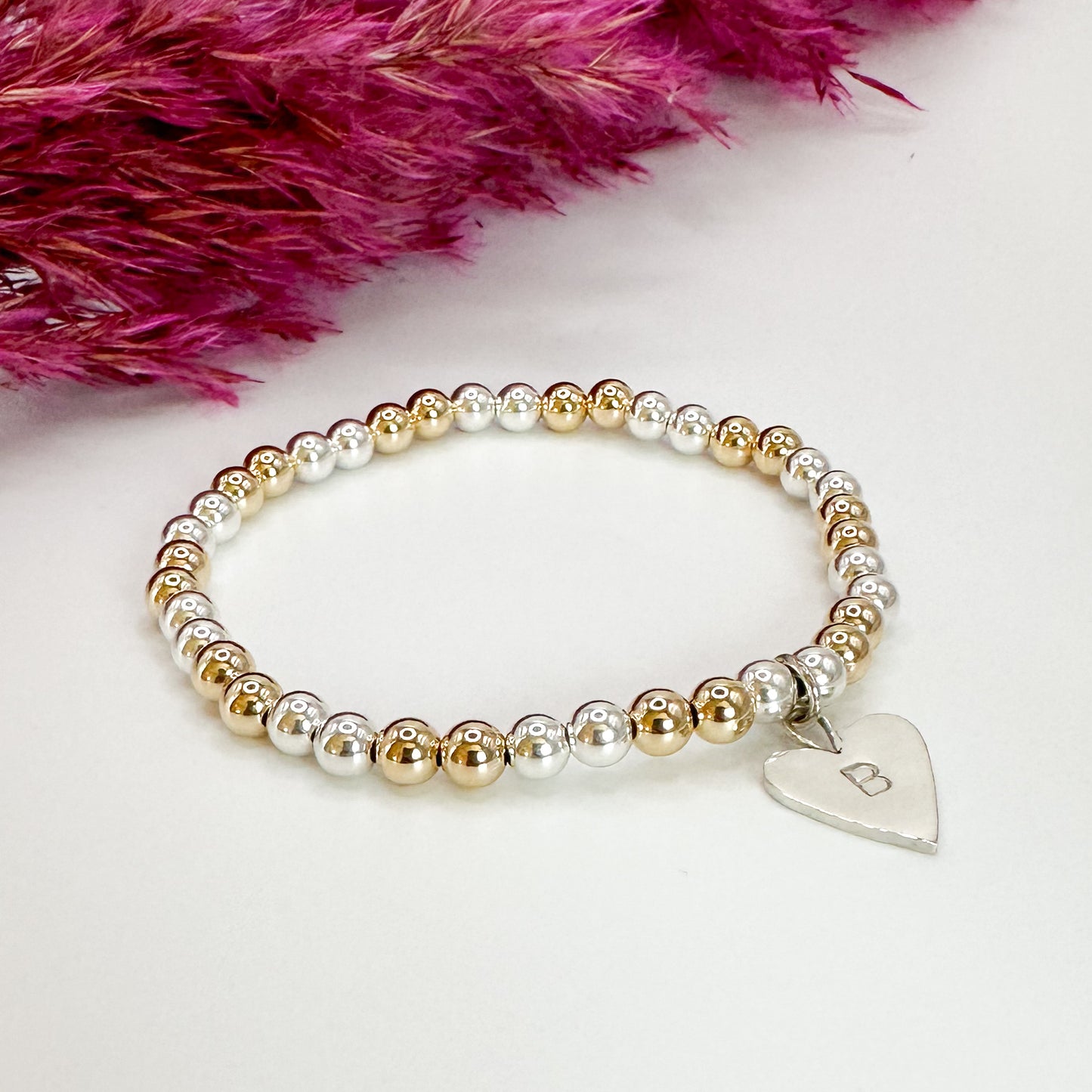 Silver & Gold Bead Bracelet - 5mm