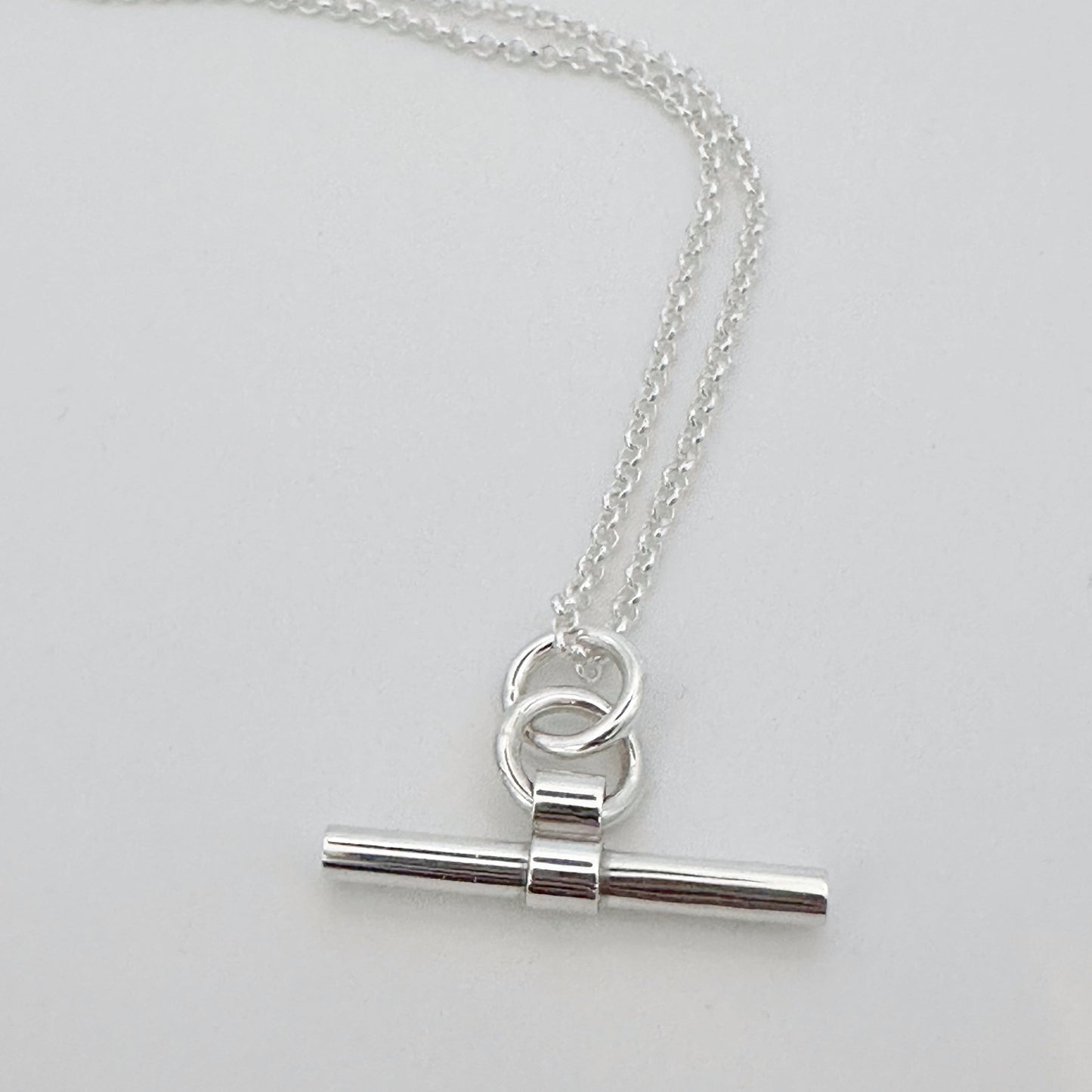 Chunky Sterling Silver T-Bar Necklace