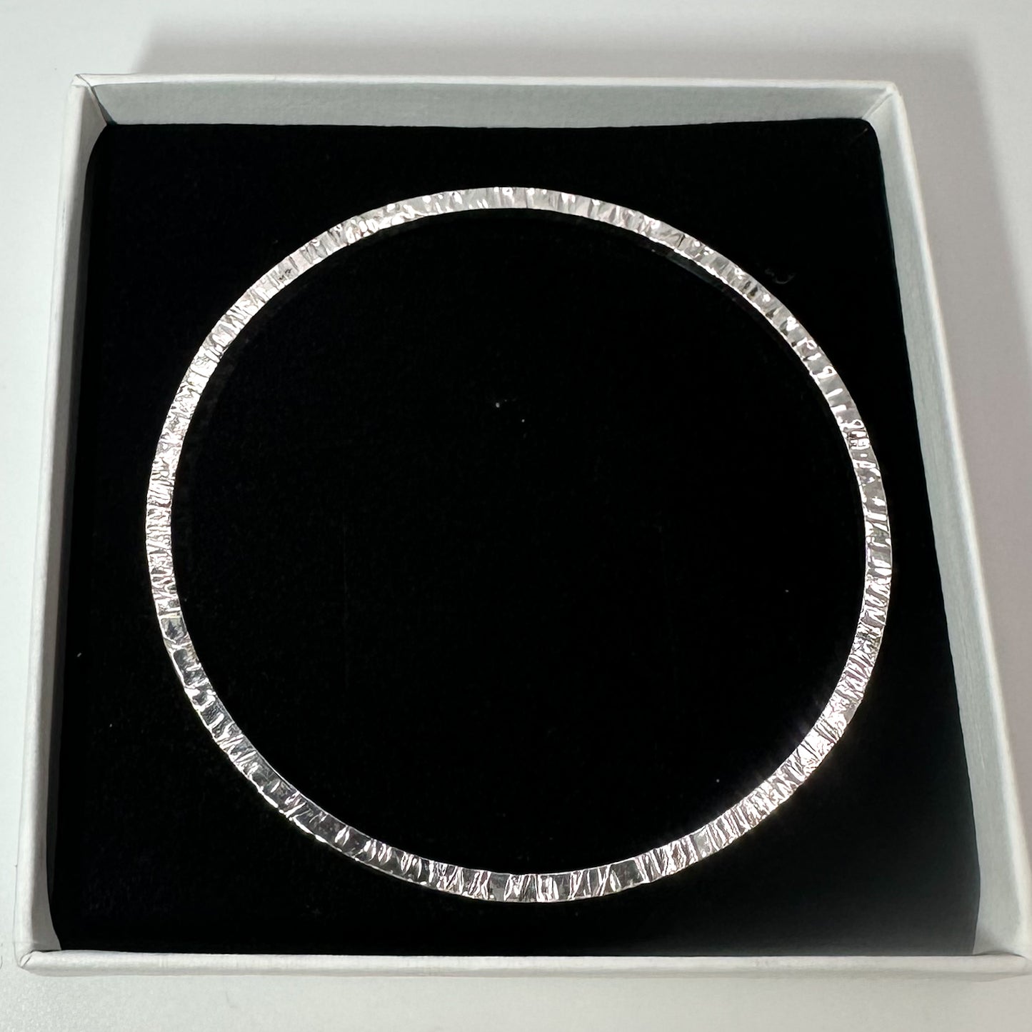 Strata Silver Bangle