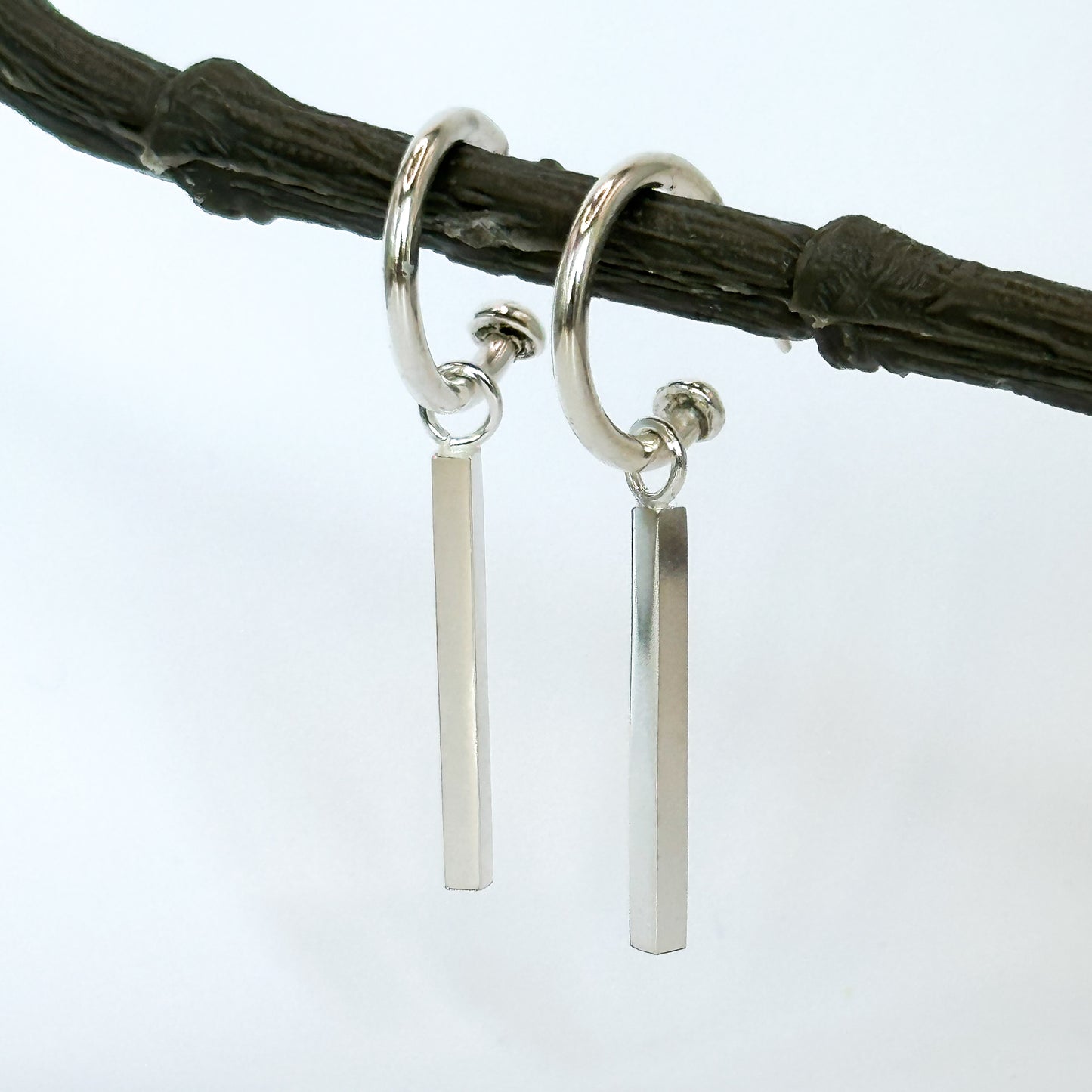 Silver Hoop Earrings for Charms