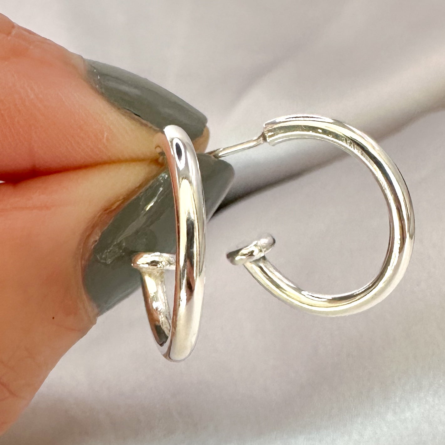 Silver Hoop Earrings for Charms