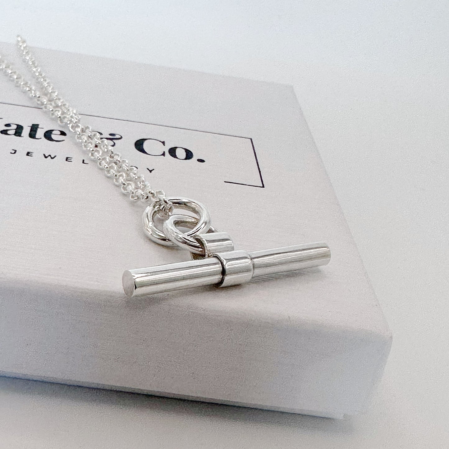 Chunky Sterling Silver T-Bar Necklace