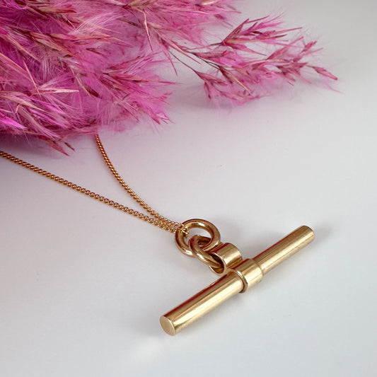 Classic T-Bar Necklace - Gold Vermeil