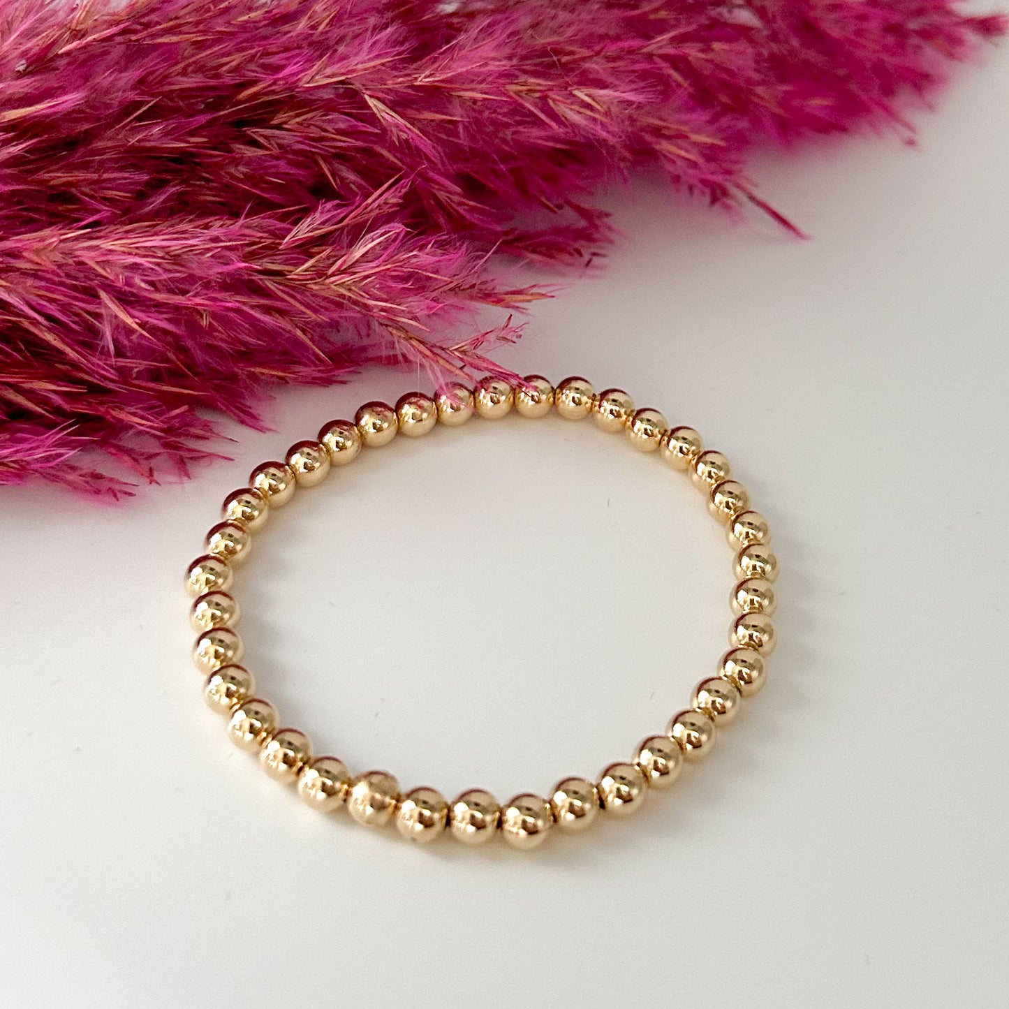 Gold Bead Stretch Bracelet - 5mm