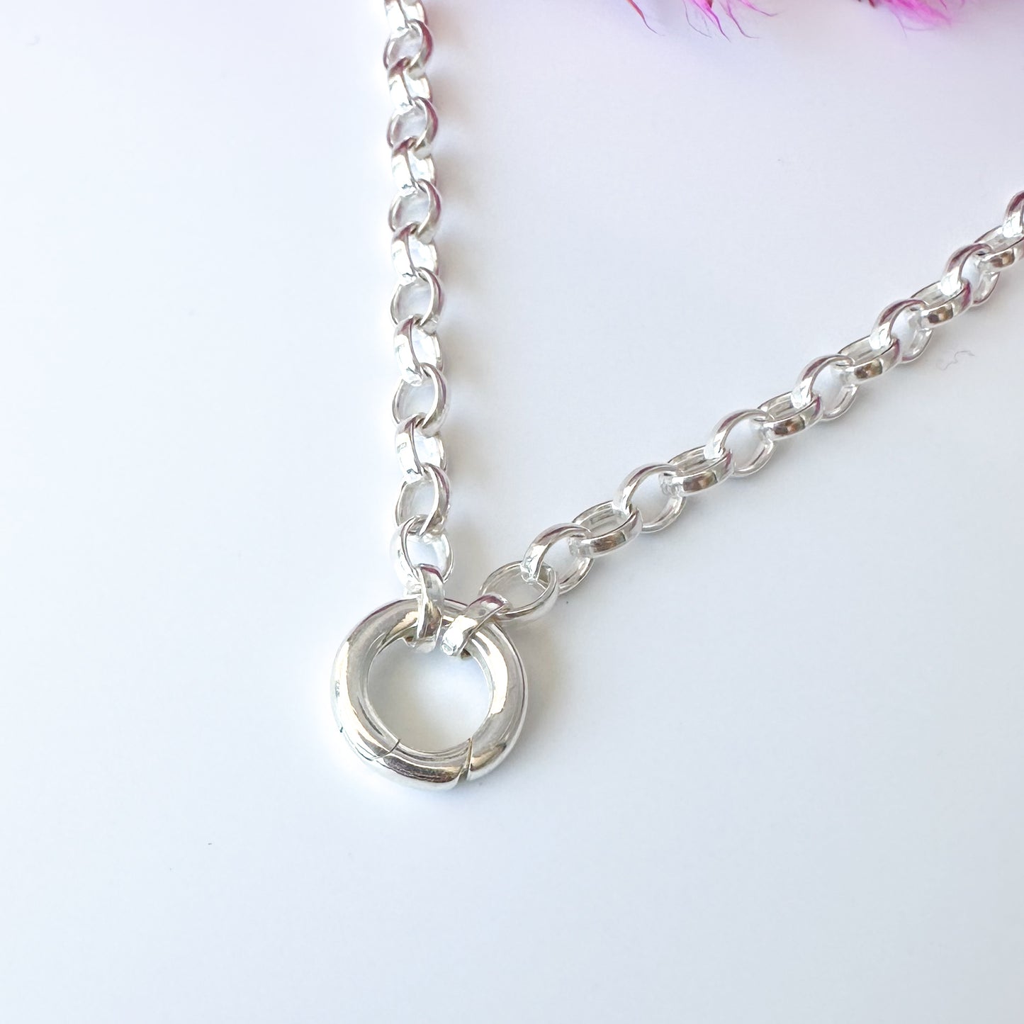 Chunky Hammered Heart With Charm Holder Necklace