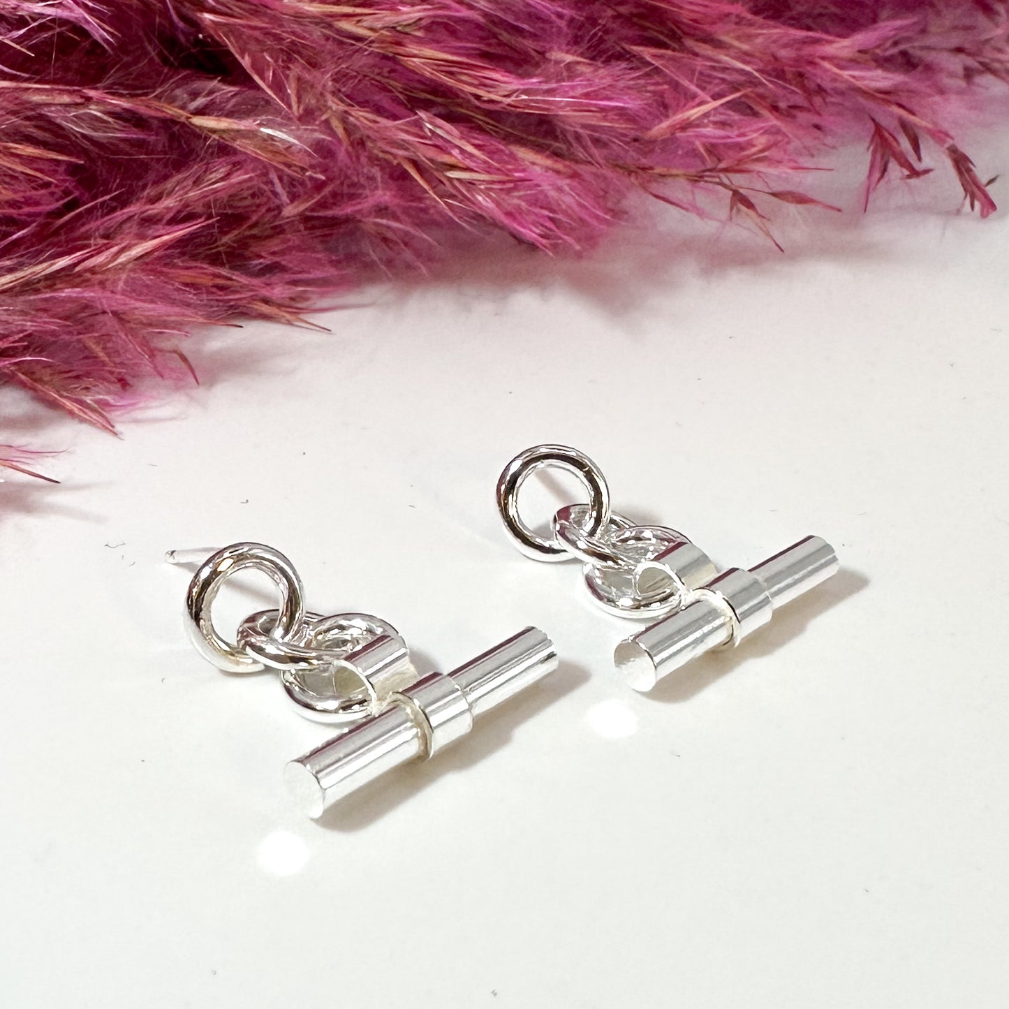 Sterling Silver T-Bar Drop Earrings