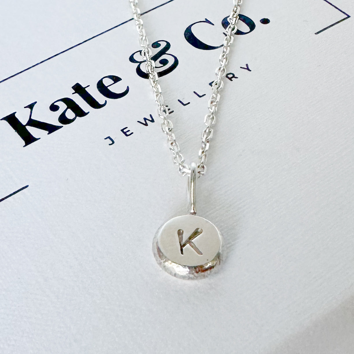 Mini Personalised Skimming Stone Necklace - Sterling Silver