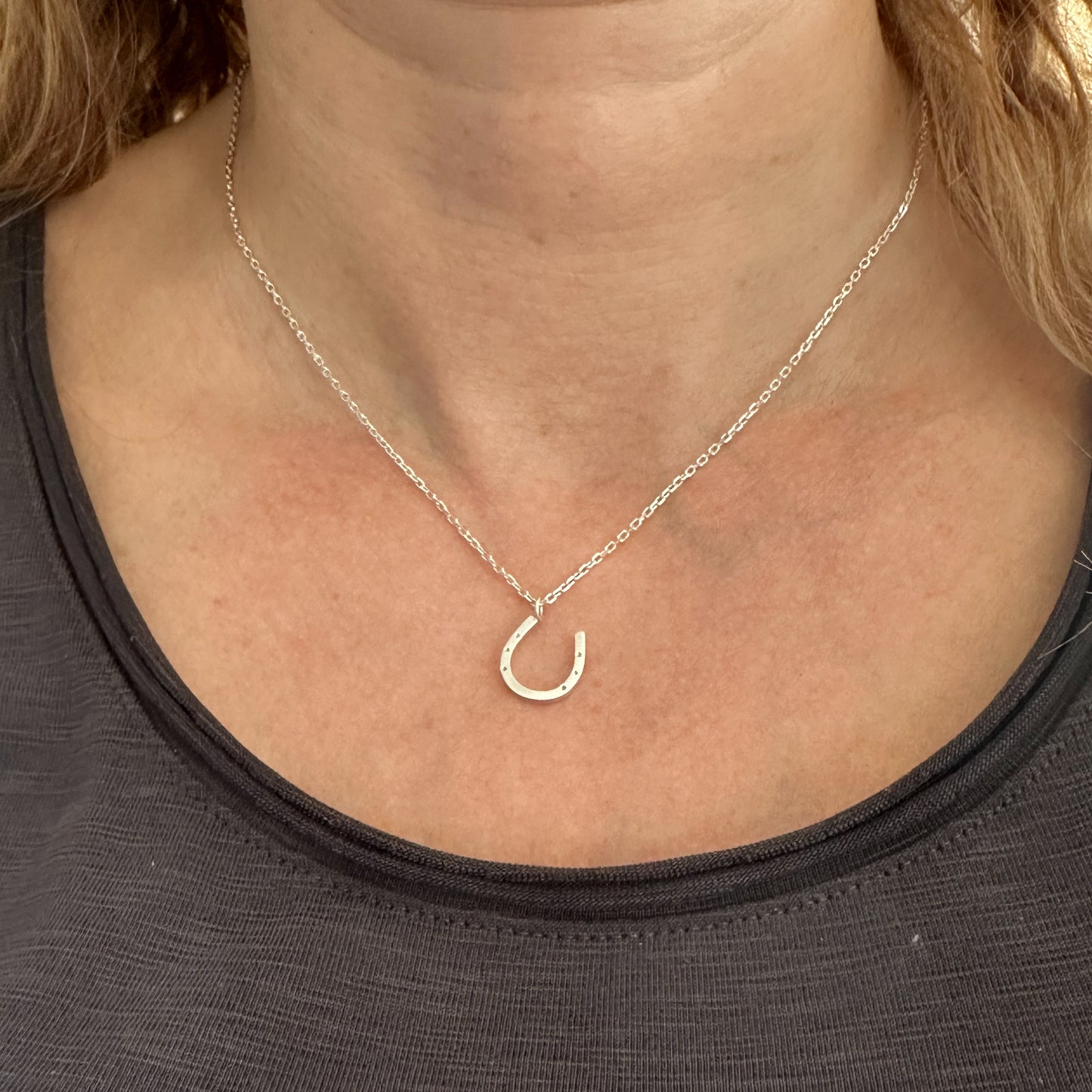 Silver Lucky Horseshoe Necklace