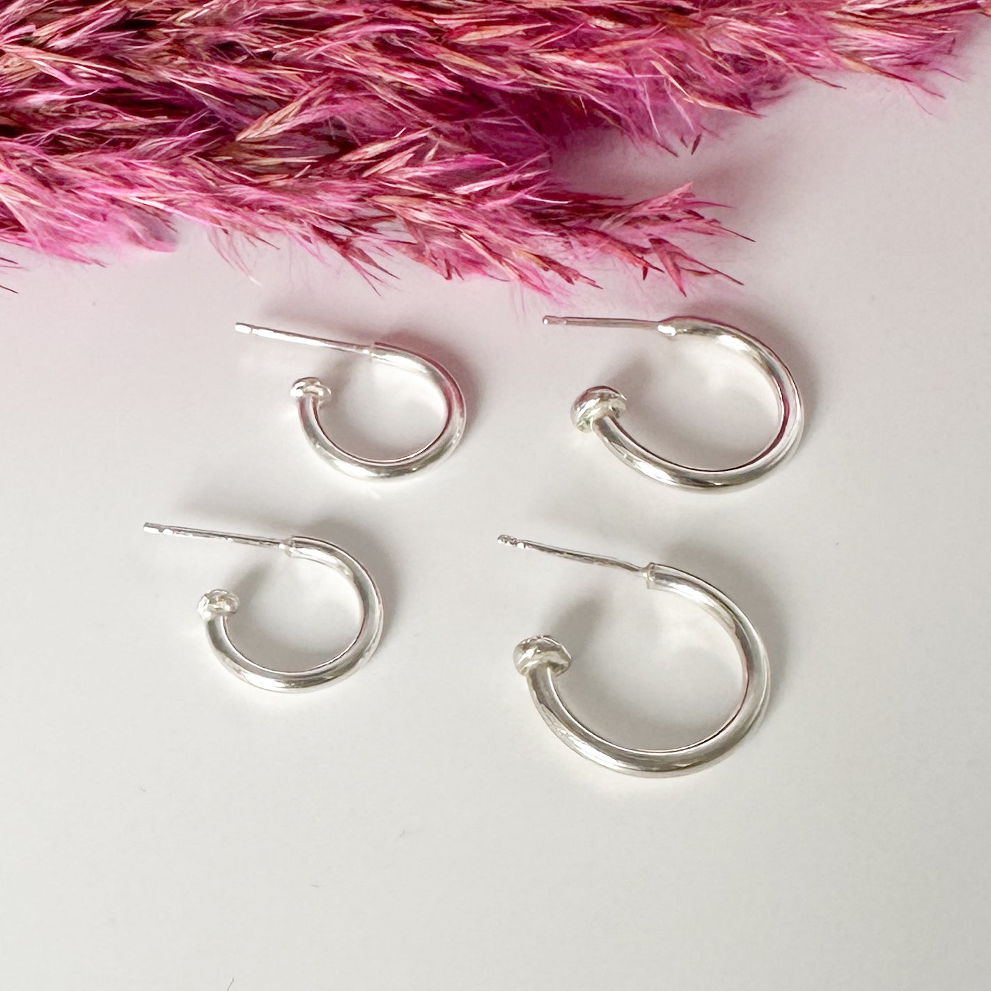 Silver Hoop Earrings for Charms