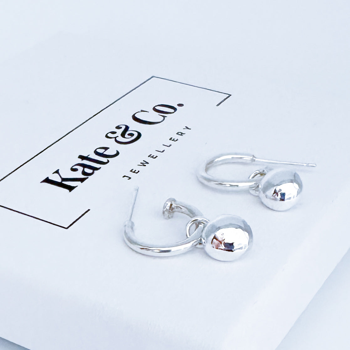 Sterling Silver Hoops with Pebble Charms