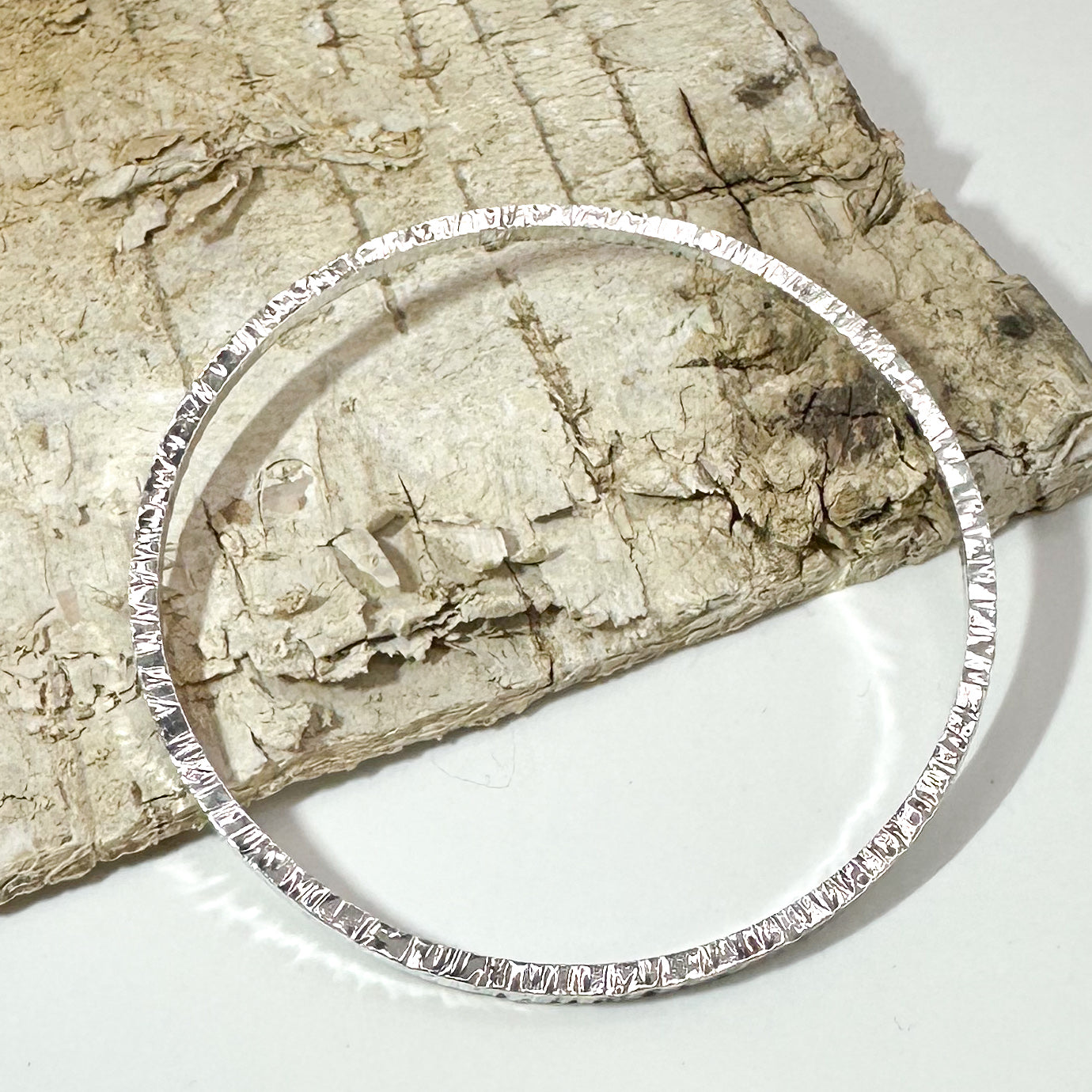 Strata Silver Bangle