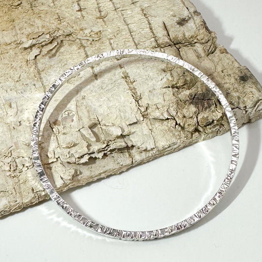 Strata Silver Bangle