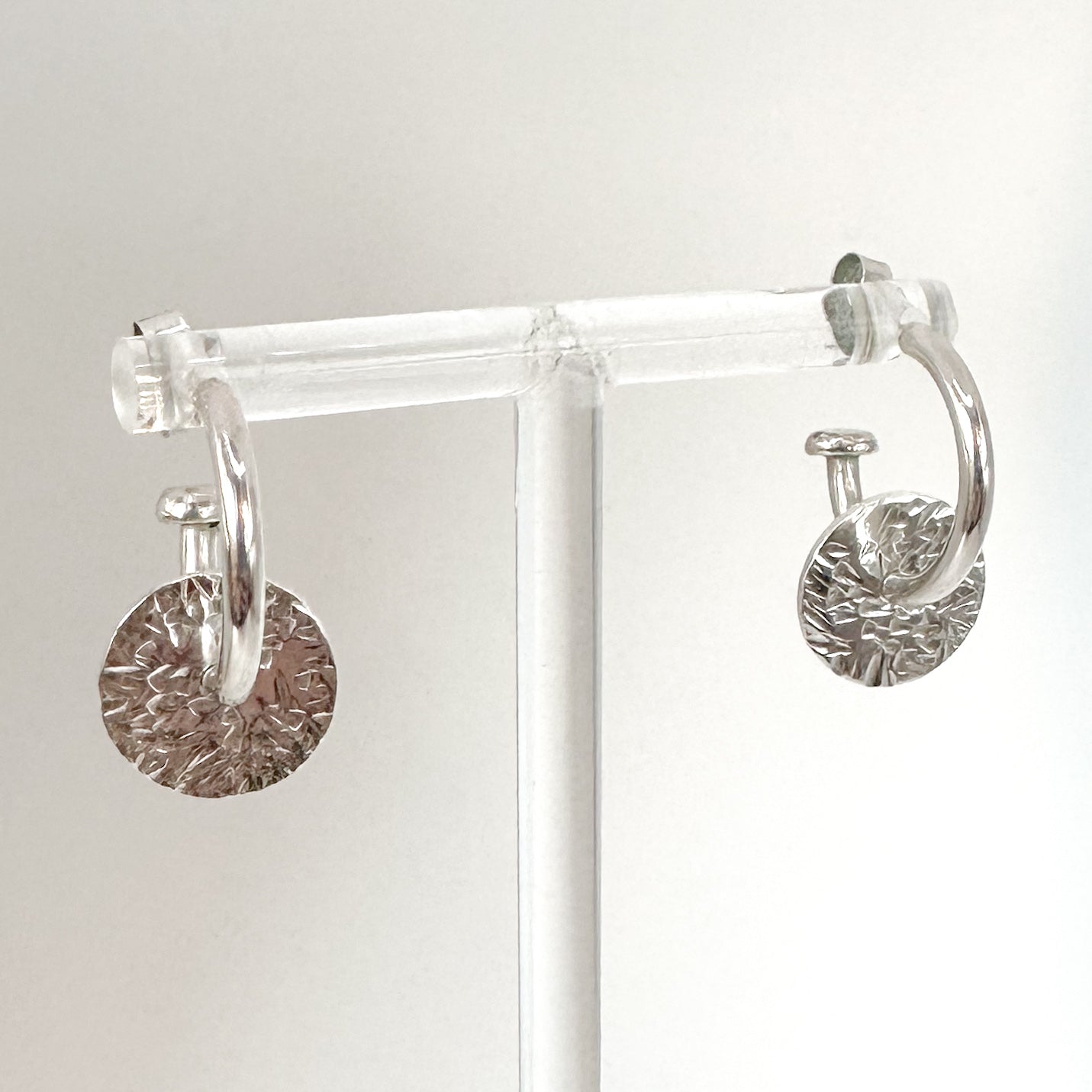 Shimmer Disc Hoop Earrings