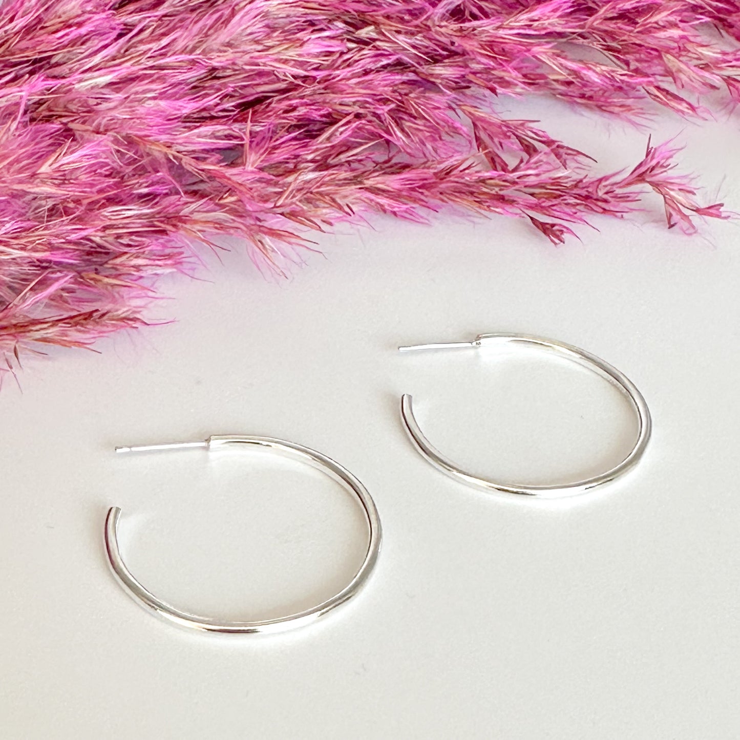 Sterling Silver 30mm Hoops