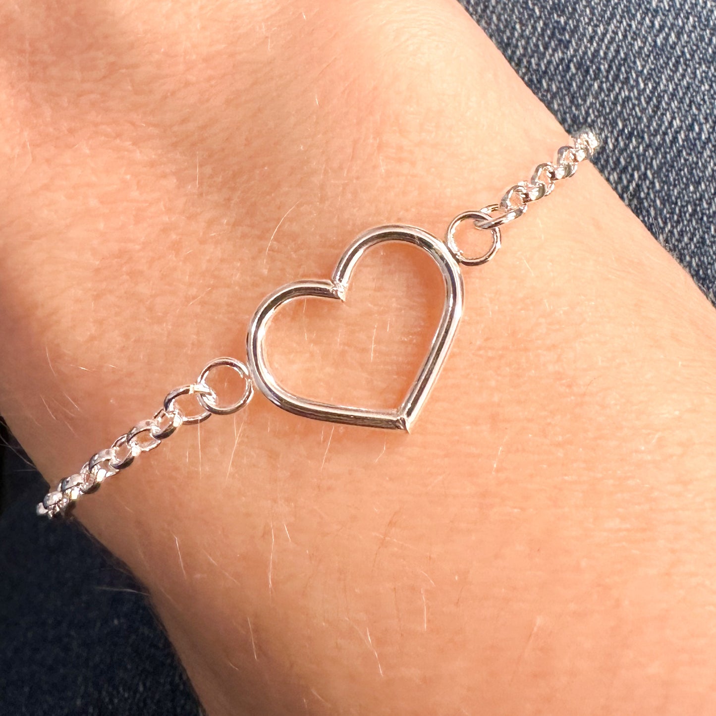 Silver Open Heart Bracelet