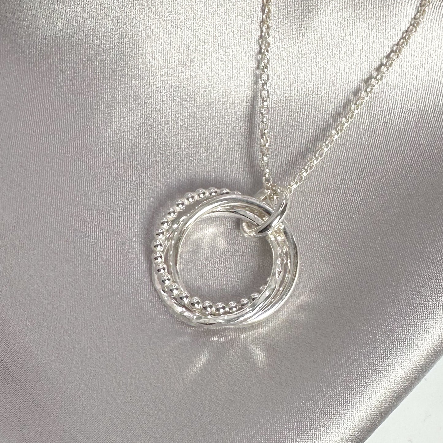 Sterling Silver Interlocking Rings Necklace