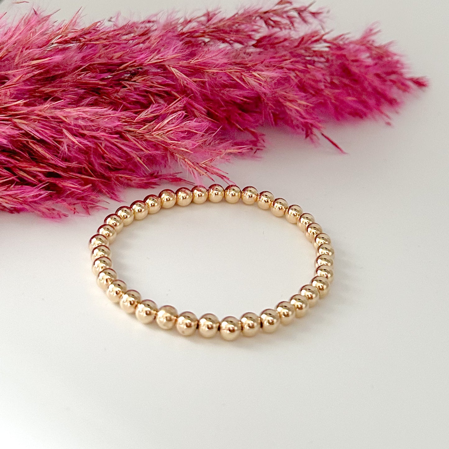 Gold Bead Stretch Bracelet - 5mm