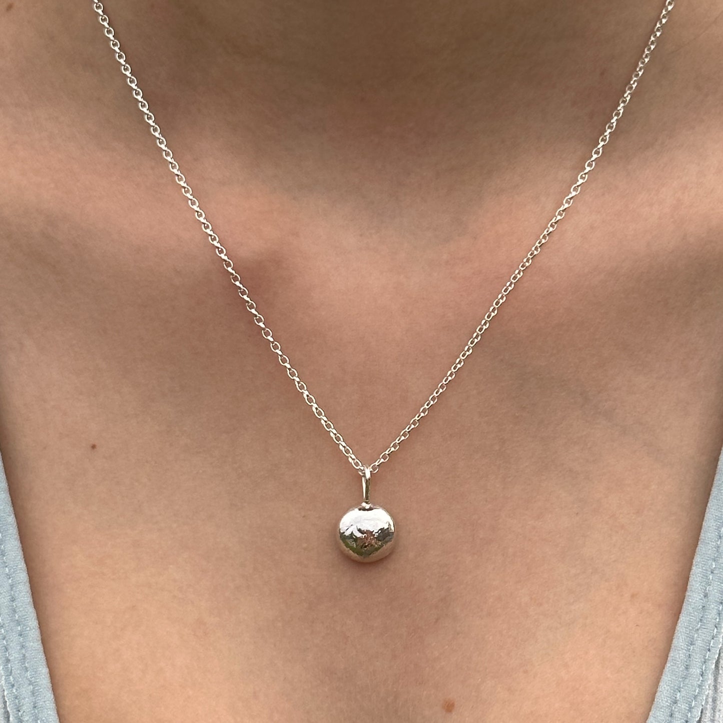 Sterling Silver Pebble Necklace