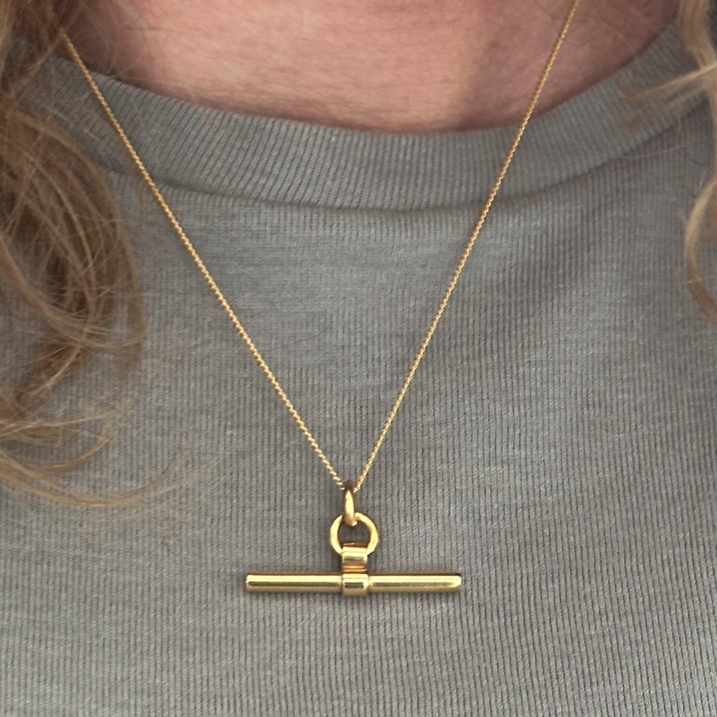 Classic T-Bar Necklace - Gold Vermeil