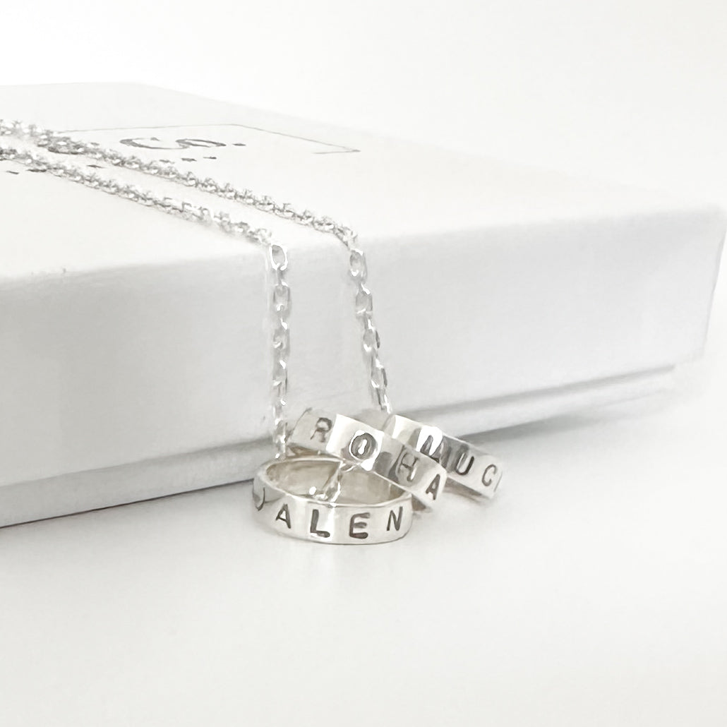 Personalised Silver Hoops Necklace