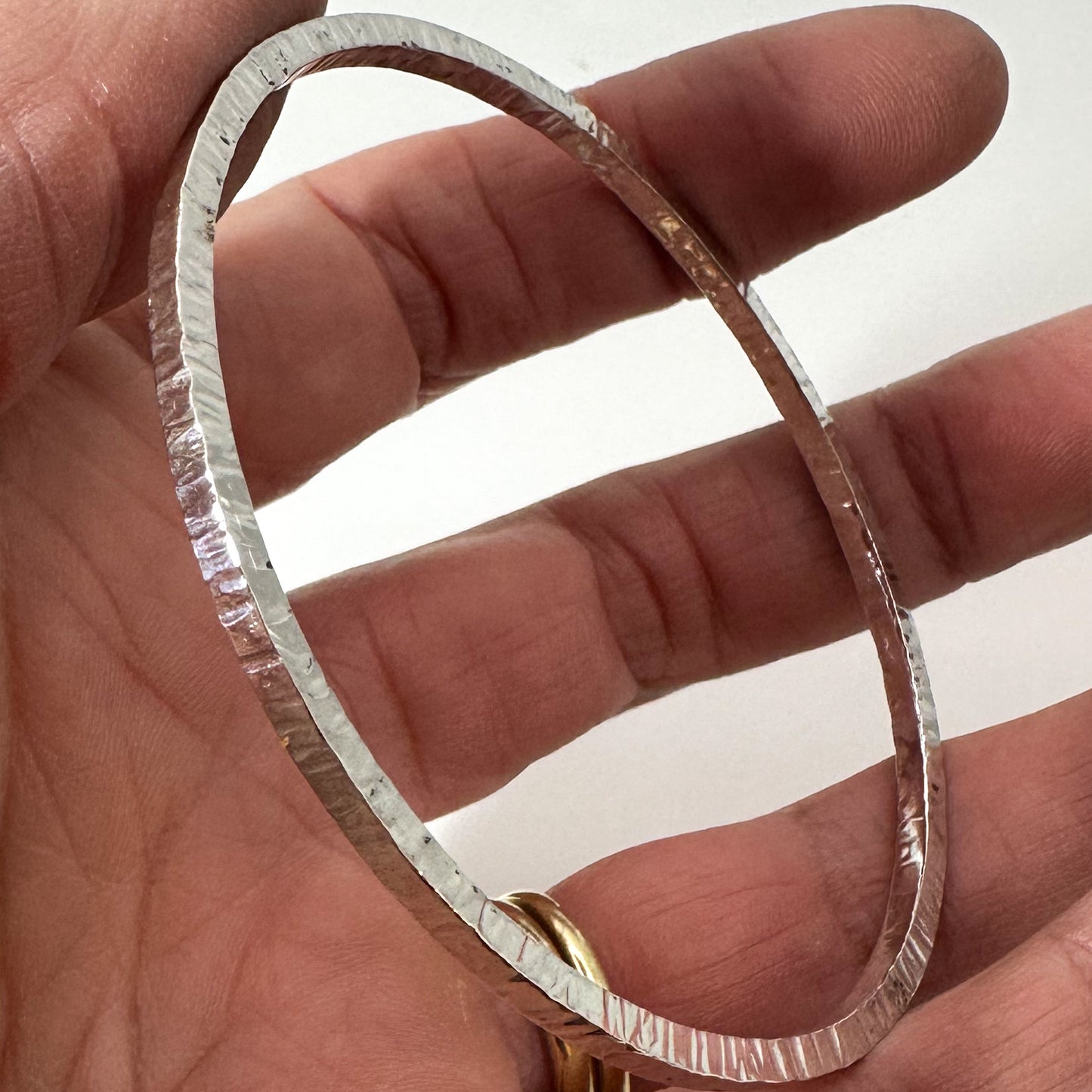 Strata Silver Bangle