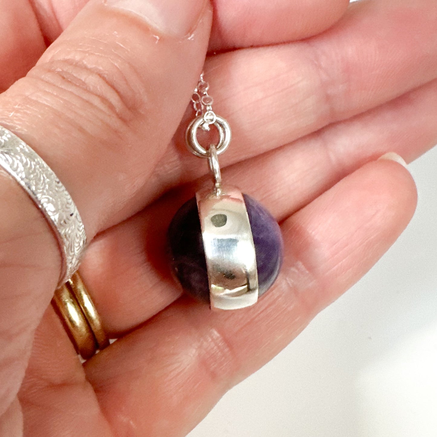 Amethyst Fidget Spinner Necklace