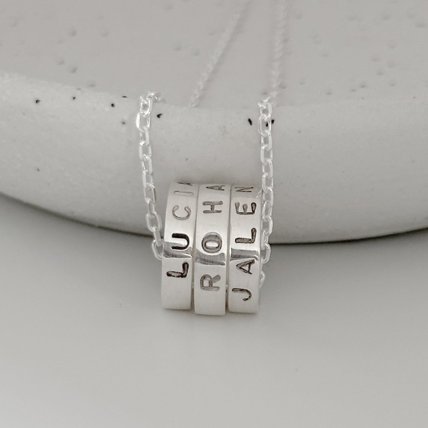 Personalised Silver Hoops Necklace