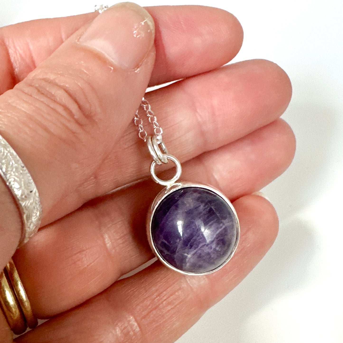Amethyst Fidget Spinner Necklace