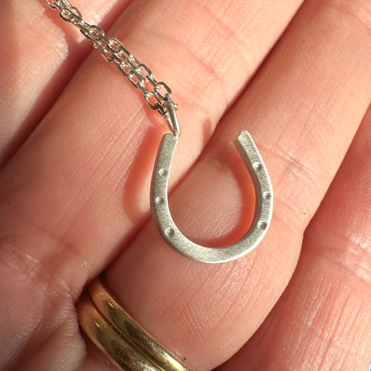 Silver Lucky Horseshoe Necklace