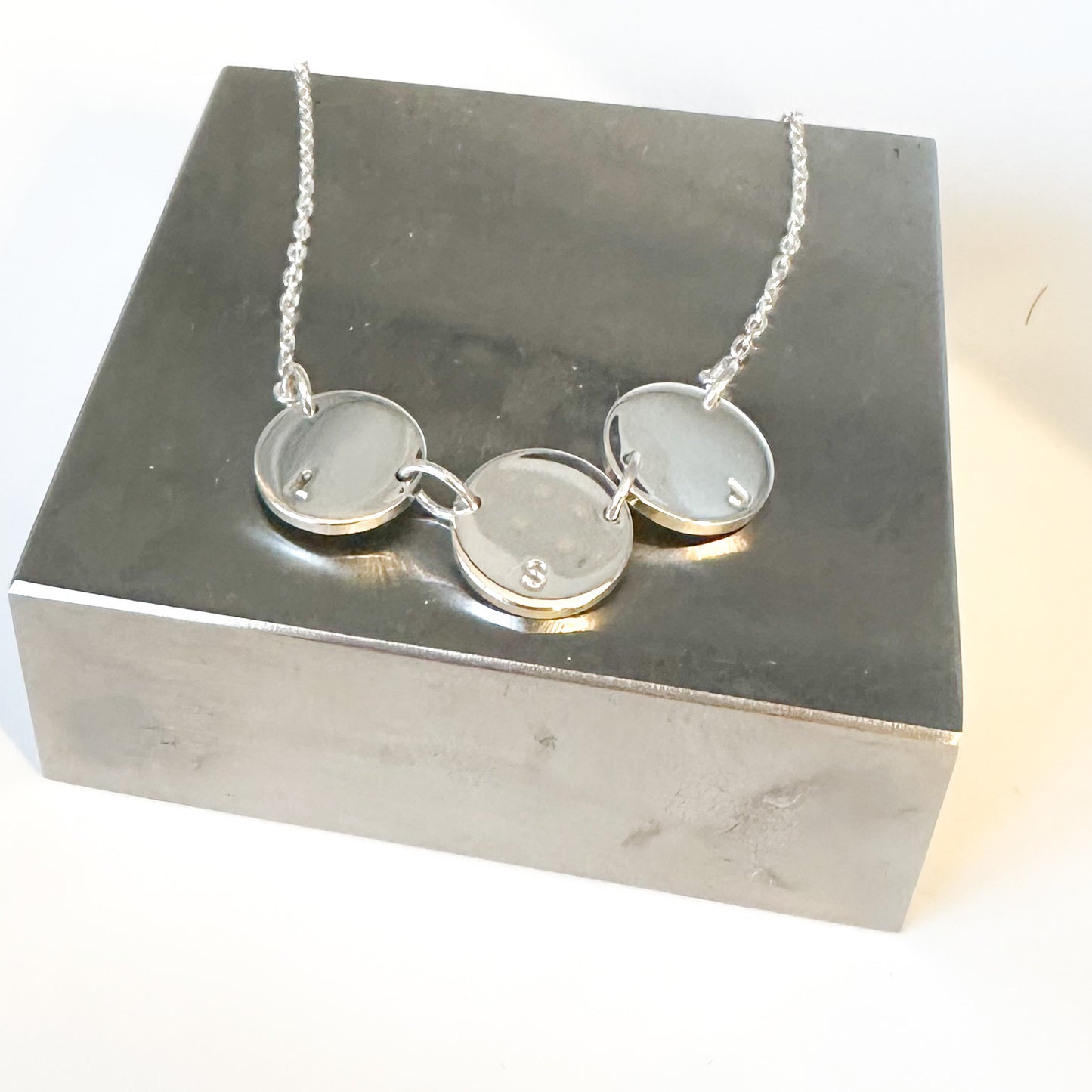 Personalised double/triple disc necklace -  sterling silver