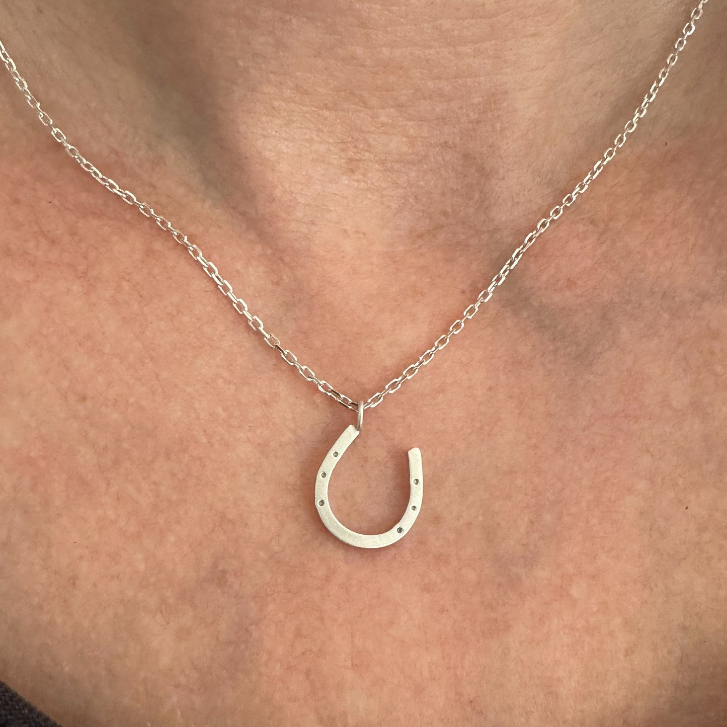 Silver Lucky Horseshoe Necklace