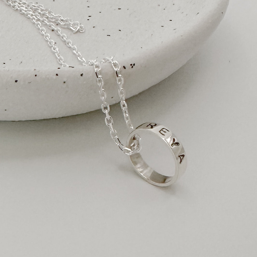 Personalised Silver Hoops Necklace